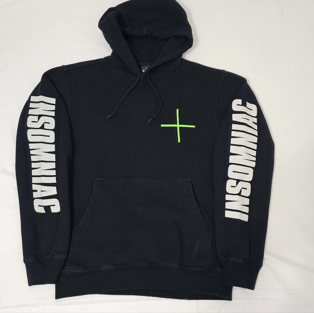 Insomniac Wide Awake Hoodie Men’s Small Black Neon Green EDM Rave Pullover - Picture 2 of 7